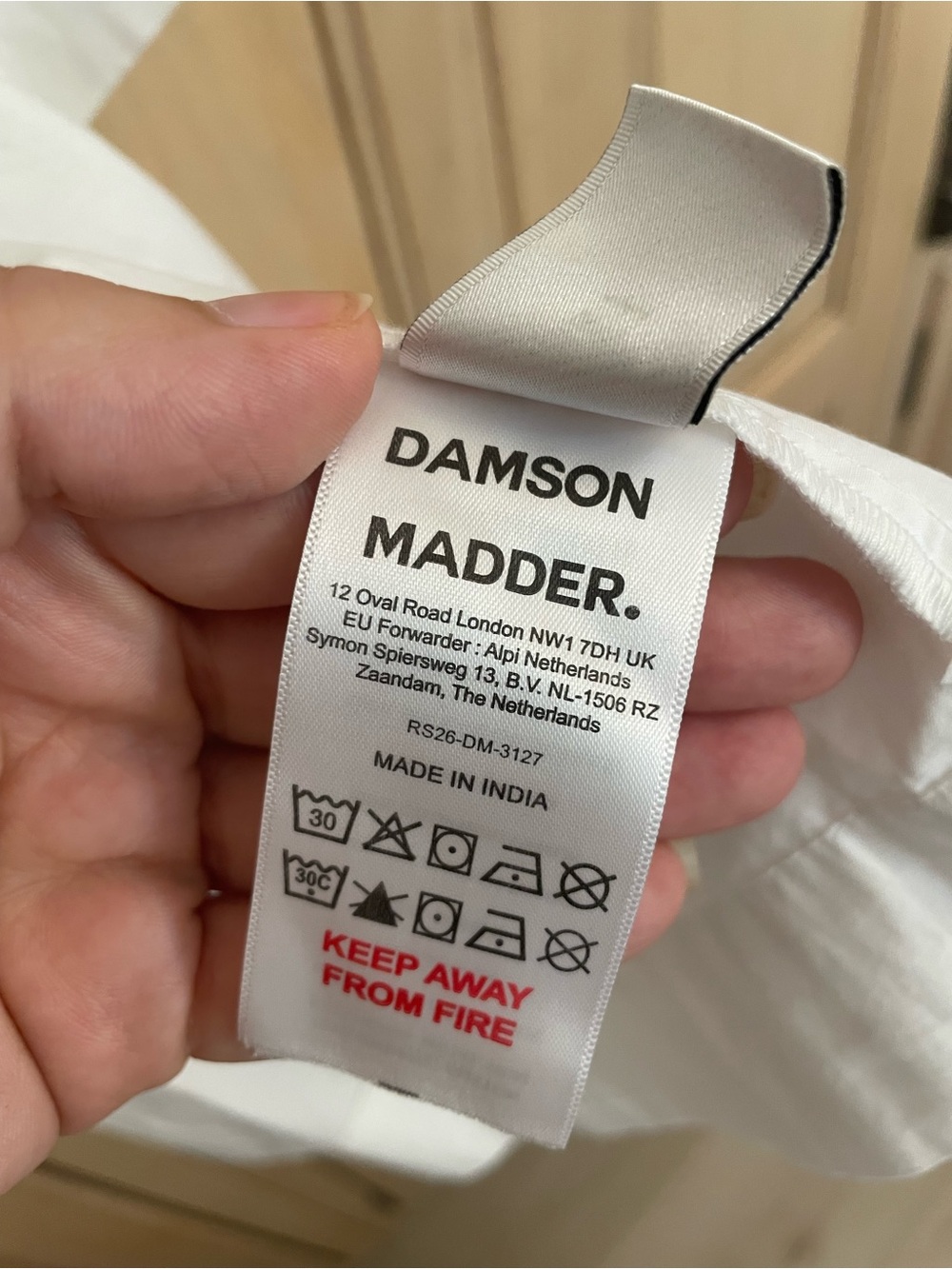 NWOT Damson Madder White Organic Cotton Oversized Statement Collar Blouse US 6 - Picture 8 of 10